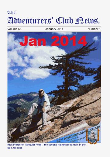 January 2014 Adventurers Club News Cover